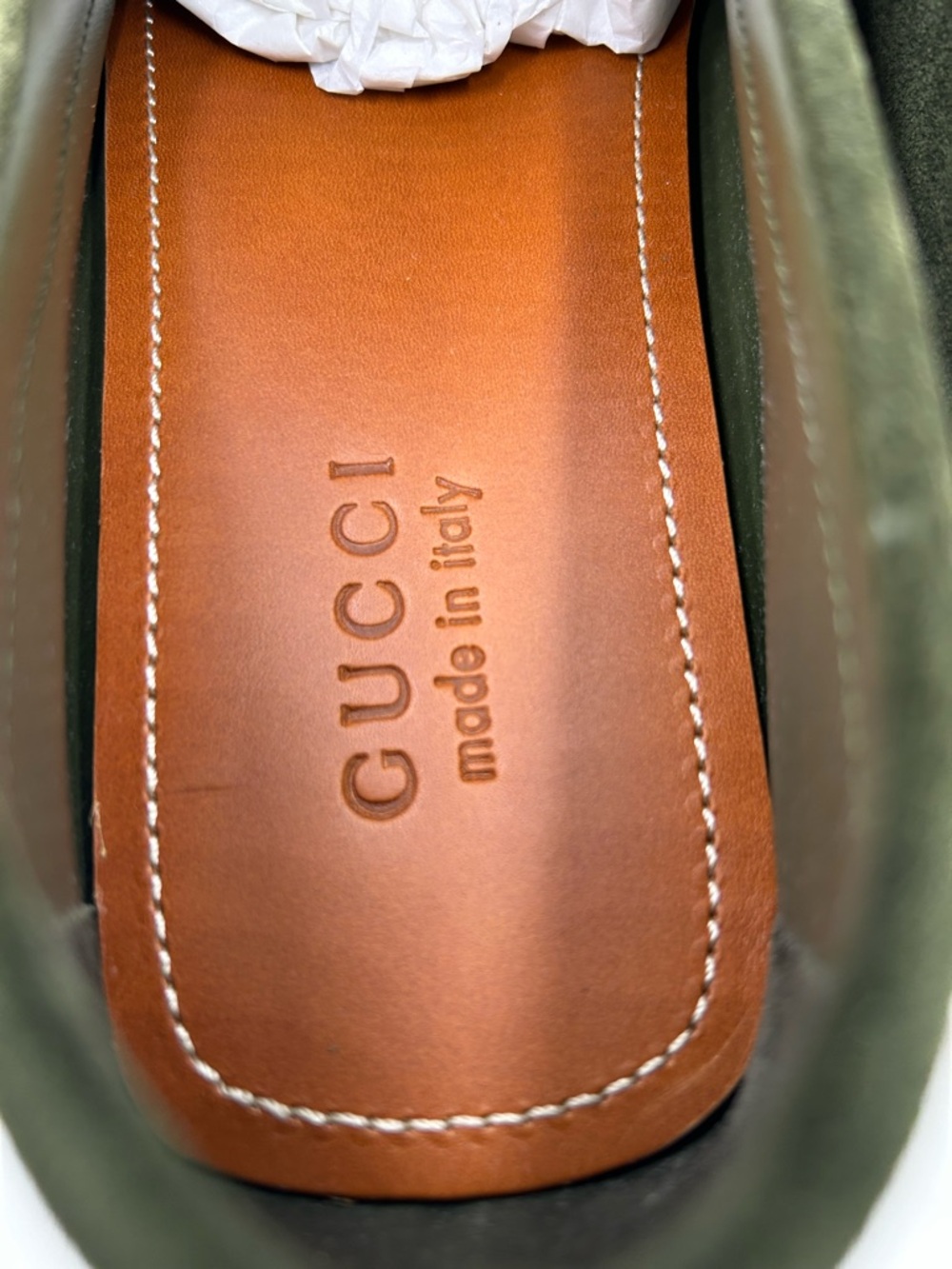 Men's Gucci JORDY GUCCISSIMA suede loafers size 10 fits 10.5 US made in Italy - Picture 8 of 10